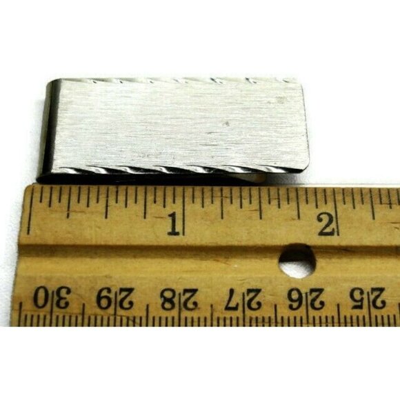 Act II Money Clip Etched Stainless Steel Credit Card Cash Silver Tone Engravable - Picture 5 of 10